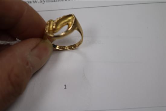A stylish Lapponia 14ct gold ring, size M.
